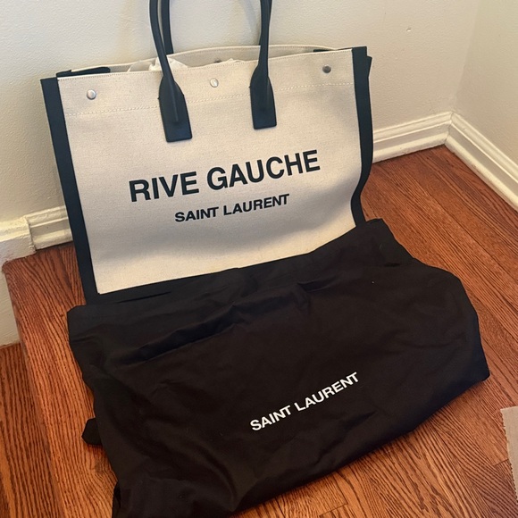 Saint Laurent Rive Gauche Tote - Leather & Canvas - New with tags - Picture 6 of 8